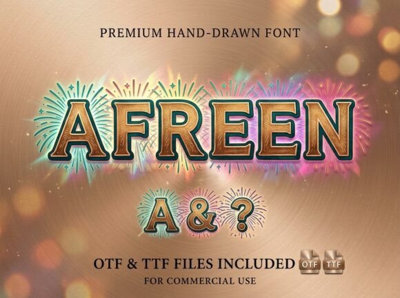 Afreen: A Hand-Drawn Firework Display Font