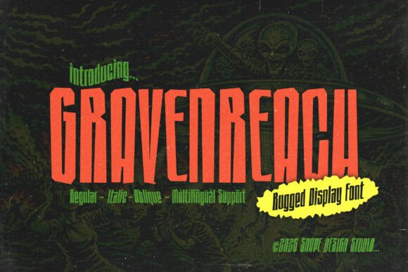 Gravenreach: A Bold Display Font for Handmade Labels & Printables