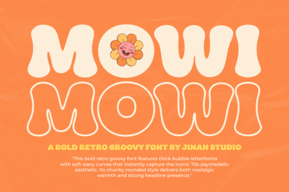 Mowi: A Retro Groovy Display Font That Makes Handmade Products Shine