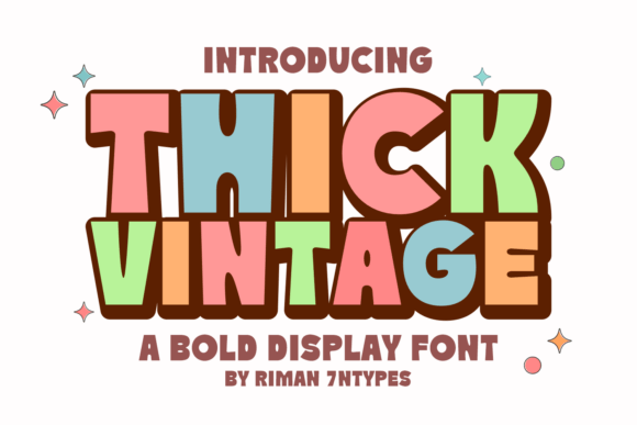 Thick Vintage Font: A Warm Retro Typeface for Crafters