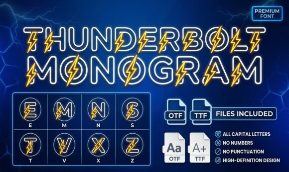 Thunderbolt Monogram: A High-Energy Font for Bold Branding
